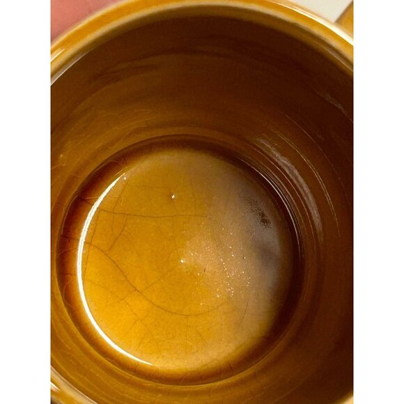 Vintage Brick Design Textured Yellow Brown Ceramic Coffee Tea Cocoa Mug - Picture 3 of 6